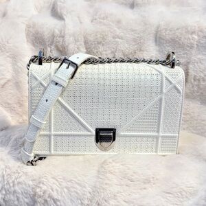 Dior Small White Diorama Shoulder Bag